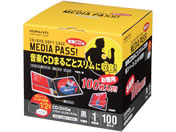 コクヨ CD／DVD用ソフトケース(MEDIA PASS)1枚収容 黒 100枚