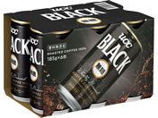 UCC上島珈琲/BLACK無糖 185g 6缶パック