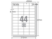 G)エーワン/レーザー用ラベル A4 44面 四辺余白 500枚/28648