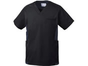 ミズノ/スクラブ(男女兼用)診察衣 25-2518-0205 LL MZ-0181-C10(ブラック)