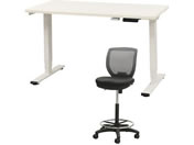 Netforce/���~�f�X�N1��+�n�C�`�F�A1�r �Z�b�g ��1200mm �L���X�^�[�r �f�X�N�`�F�A WH�~WH �`�F�A GY/AJE1260CRH1WWGY
