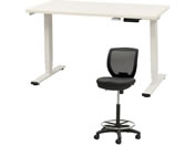 Netforce/���~�f�X�N1��+�n�C�`�F�A1�r �Z�b�g ��1200mm �L���X�^�[�r �f�X�N�`�F�A WH�~WH �`�F�A BK/AJE1260CRH1WWBK