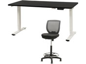 Netforce/���~�f�X�N1��+�n�C�`�F�A1�r �Z�b�g ��1400mm �Œ�r �L���X�^�[�r �f�X�N�`�F�A WH�~BK �`�F�A GY/AJ1470CRHFLWBGY