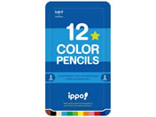 トンボ鉛筆/ippo!スライド缶入色鉛筆12色 プレーン ブルー