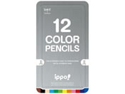 トンボ鉛筆/ippo!スライド缶入色鉛筆12色 ナチュラル