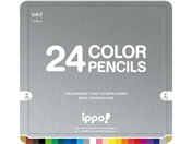 トンボ鉛筆 ippo!スライド缶入色鉛筆24色 ナチュラル