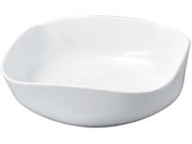 若泉漆器/ニューホワイト 渕丸角盛鉢 29cm/0261270