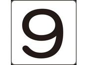 数字ステッカー 9 HS-9(5P)小 40×40mm 5枚組 アルミ