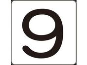 数字ステッカー 9 HS-9(5P)S小 30×30mm 5枚組 アルミ
