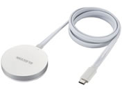 エレコム/ワイヤレス充電器 Qi2 ケーブル一体 1m シルバー/W-MA05SV