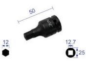 ナック/ヘキサゴンレンチソケット ショートタイプ 差込角12.7×対辺12mm/412C