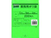 TRUSCO 小型ポリ袋 縦400×横300×t0.05 緑 200枚入