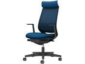 G)コクヨ/チェア ミトラ2 L型肘 ランバー付 プルシアンブルー ポリウレタン巻