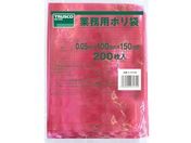 TRUSCO 小型ポリ袋 縦150×横100×t0.05 赤 200枚入