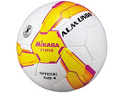 ミカサ/サッカー 4号 検定球 手縫 ALMUNDO 黄/桃/FT451B-YP