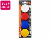 ミツヤ/カラーマグネット 40mm 混色アソート 4個×10/CMKA-40P
