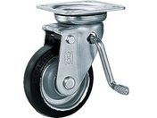 OH/プレスキャスターJBタイプ中荷重用 自在(ベアリング入り)ブレーキ付 ゴム車 車輪径150mm/OHJB-150