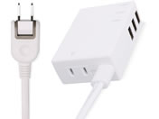 エレコム/USBタップ USB3口 AC1口 60cm ホワイト/MOT-U06-2134WH