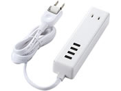 エレコム/USBタップ USB4口+AC2口 1.5m ホワイト/MOT-U11-2415WH