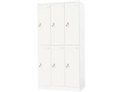 Netforce/イーセンブリー ロッカー 6人用 スチール シリンダー錠 ホワイト