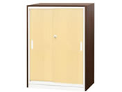 Netforce/イーセンブリー 書庫 3段 シリンダー錠 ナチュラル/ウォールナット