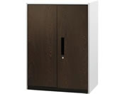 Netforce/イーセンブリー 書庫 3段 シリンダー錠 ダークブラウン/ホワイト