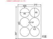 G)NANA/カラーインクジェットプリンタ用光沢ラベル A4 6面/SCJ5