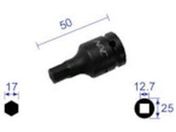 ナック/ヘキサゴンレンチソケット ショートタイプ 差込角12.7×対辺17mm/417C