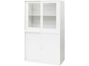 Netforce/イーセンブリー 書庫 2台セット 2段 シリンダー錠 ホワイト