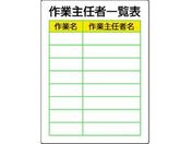 ユニット/作業主任者職務板 作業主任者一覧表・エコユニボード