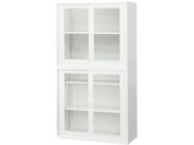 Netforce/イーセンブリー 書庫 2台セット 2段3段 シリンダー錠 ホワイト