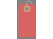 タカ印/カラー荷札 豆(60×30mm) 赤 一穴 2000枚/25-111