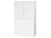 Netforce/イーセンブリー 書庫 2台セット 2段 シリンダー錠 ホワイト