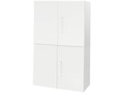 Netforce/イーセンブリー 書庫 2台セット 2段 シリンダー錠 ホワイト