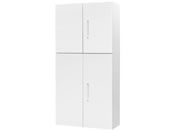 Netforce/イーセンブリー 書庫 2台セット 2段3段 シリンダー錠 ホワイト