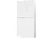 Netforce/イーセンブリー 書庫 2台セット 3段 シリンダー錠 ホワイト