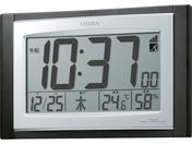 シチズン/電波 掛置き時計 温湿度計付 ブラウン 157*240*40