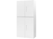 Netforce/イーセンブリー 書庫 2台セット 3段 シリンダー錠 ホワイト