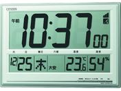 シチズン/電波 掛置き時計 温湿度計付 シルバー 279*407*24