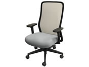 Netforce/シースルーチェア 肘付き ブラックフレーム/ストーングレー