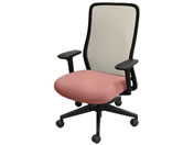 Netforce/シースルーチェア 肘付き ブラックフレーム/ダリアレッド