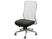 Netforce/シースルーチェア 肘なし ホワイトフレーム/ナイトブラック