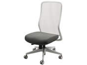 Netforce/シースルーチェア 肘なし ホワイトフレーム/スレイトグレー