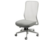 Netforce/シースルーチェア 肘なし ホワイトフレーム/ストーングレー