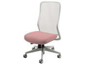 Netforce/シースルーチェア 肘なし ホワイトフレーム/ダリアレッド