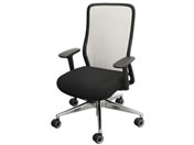 Netforce/シースルーチェア 肘付き アルミ脚ブラック/ナイトブラック