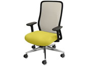 Netforce/シースルーチェア 肘付き アルミ脚ブラック/ミモザイエロー