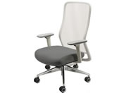 Netforce/シースルーチェア 肘付き アルミ脚ホワイト/スレイトグレー