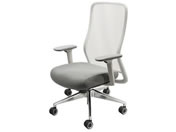 Netforce/シースルーチェア 肘付き アルミ脚ホワイト/ストーングレー