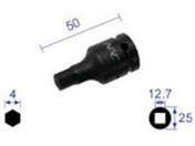 ナック/ヘキサゴンレンチソケット ショートタイプ 差込角12.7×対辺4mm/404C